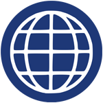 stylized globe with latitude and longitude marks