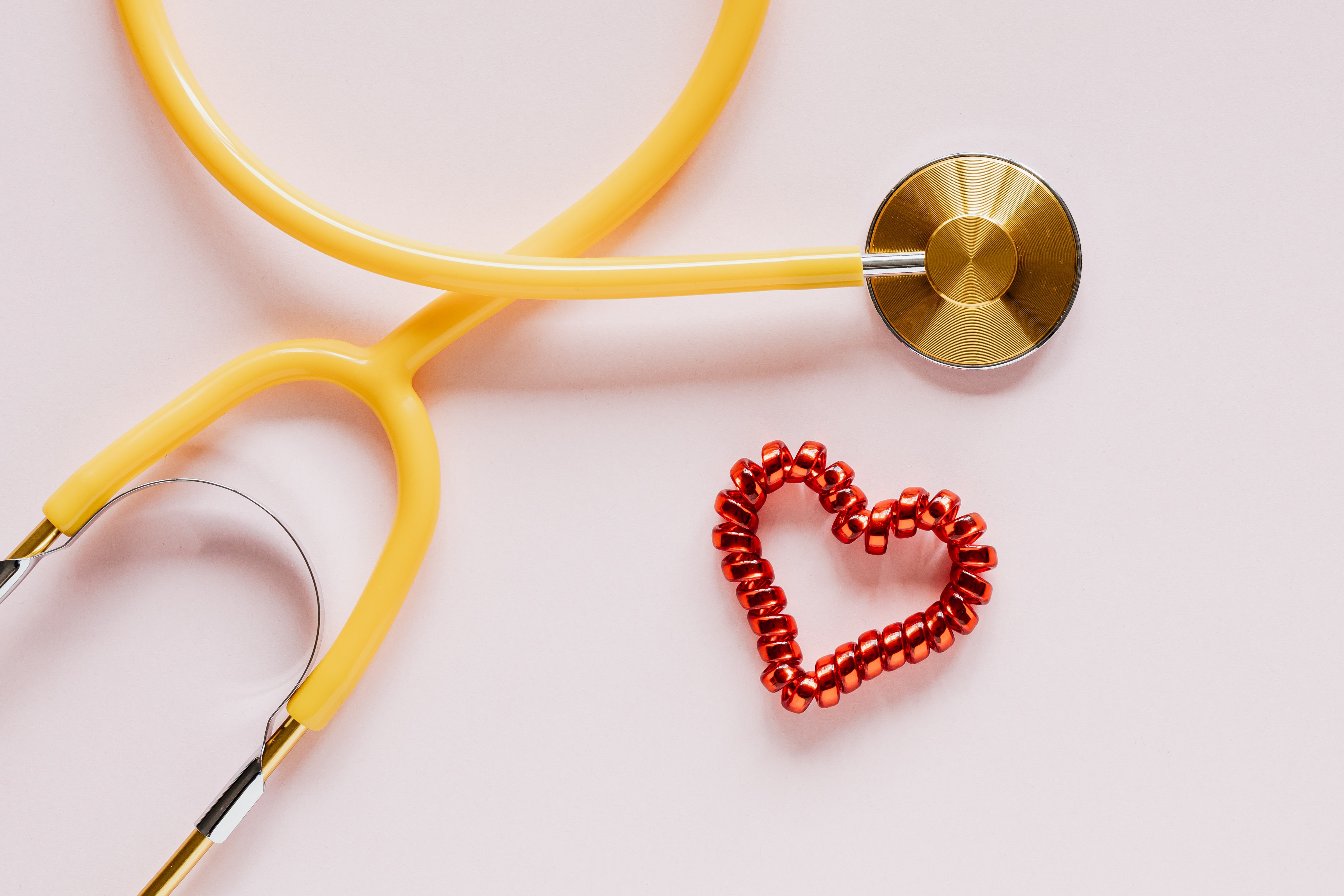 stethoscope with a stylized red heart